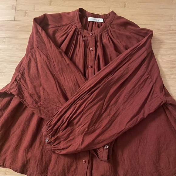 Doen Jane Blouse in XS, Dark Red - Picture 3 of 5